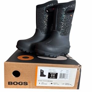 BOGS Kids Black Glitter Snow and/or Rain Boots